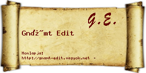 Gnámt Edit névjegykártya